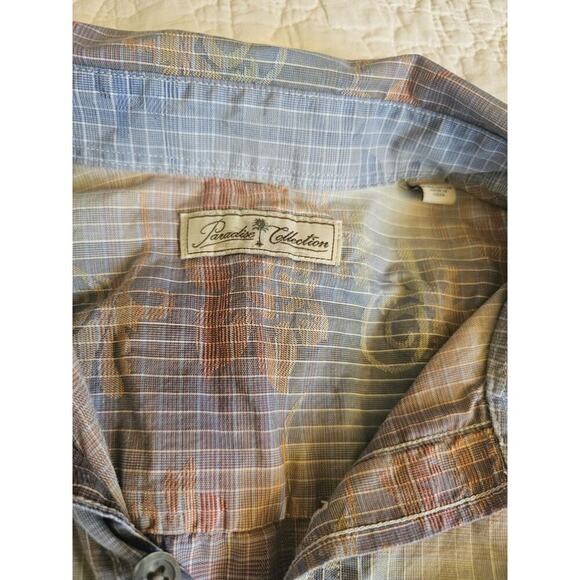 Rare Paradise Collection Plaid Button-Up Y2K Shirt Vintage Boho Pastel Mens XL - Picture 9 of 11